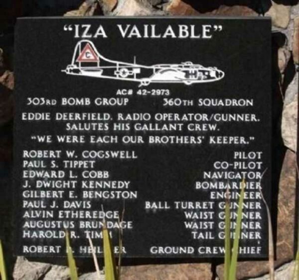 “IZA VAILABLE” WAR MEMORIAL PLAQUE