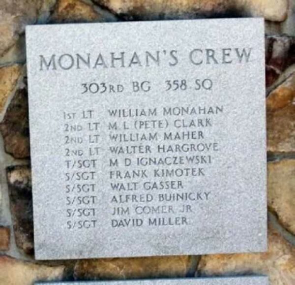 MONAHAN’S CREW WAR MEMORIAL PLAQUE