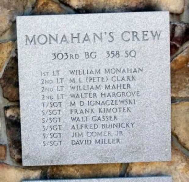 MONAHAN’S CREW WAR MEMORIAL PLAQUE