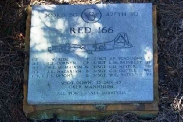 RED 166 WAR MEMORIAL PLAQUE