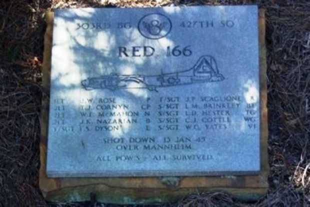 RED 166 WAR MEMORIAL PLAQUE