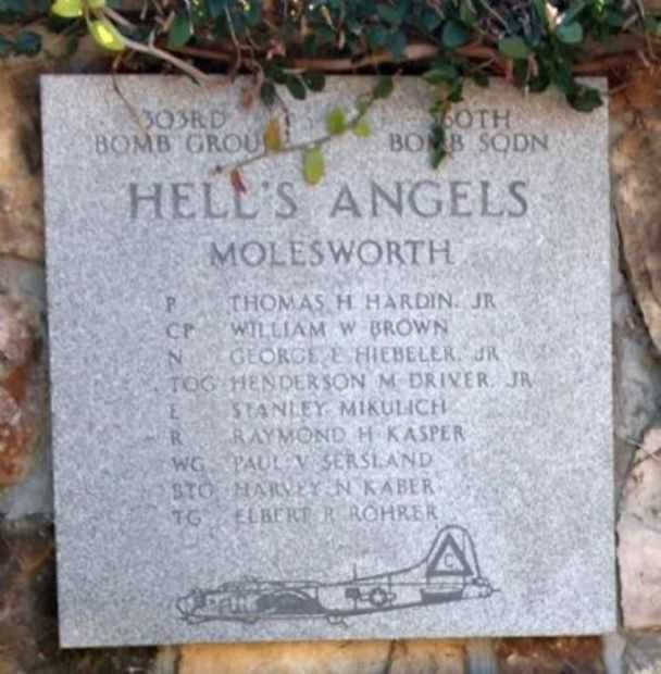 HELL’S ANGELS MOLESWORTH WAR MEMORIAL PLAQUE