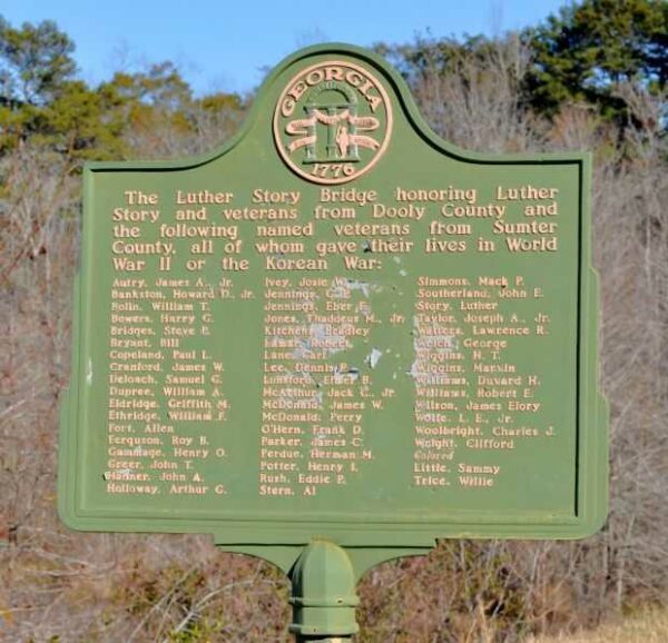 THE LUTHER STORY BRIDGE WAR MEMORIAL MARKER