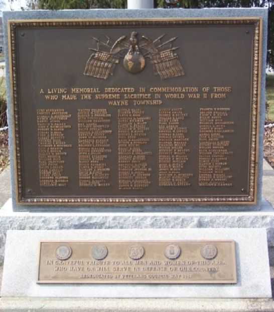 WAYNE TOWNSHIP WORLD WAR II HONOR ROLL MEMORIAL