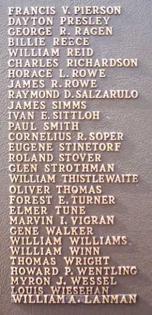 WAYNE TOWNSHIP WORLD WAR II HONOR ROLL MEMORIAL PLAQUE C