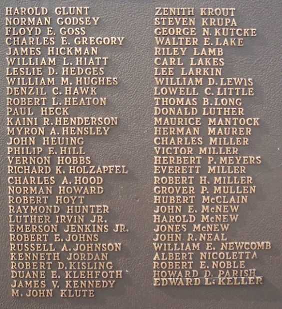 WAYNE TOWNSHIP WORLD WAR II HONOR ROLL MEMORIAL PLAQUE B