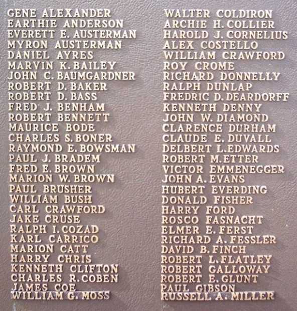 WAYNE TOWNSHIP WORLD WAR II HONOR ROLL MEMORIAL PLAQUE A