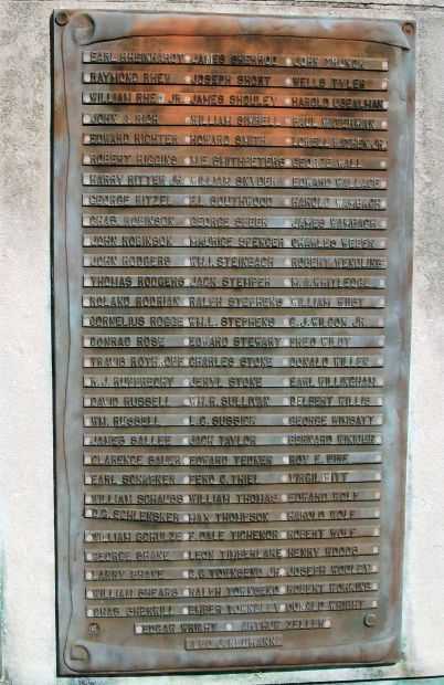 VANDERBURGH COUNTY WORLD WAR II HONOR ROLL MEMORIAL PLAQUE D