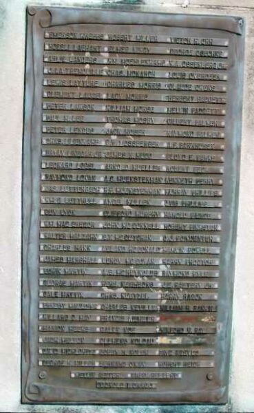 VANDERBURGH COUNTY WORLD WAR II HONOR ROLL MEMORIAL PLAQUE C