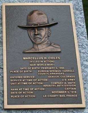 CAPTAIN MARCELLUS H. CHILES MEDAL OF HONOR WAR MEMORIAL PLAQUE