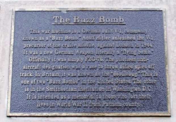 THE BUZZ BOMB MEMORIAL PLAQUE