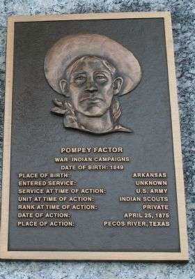 PRIVATE POMPEY FACTOR MEDAL OF HONOR WAR MEMORIAL PLAQUE