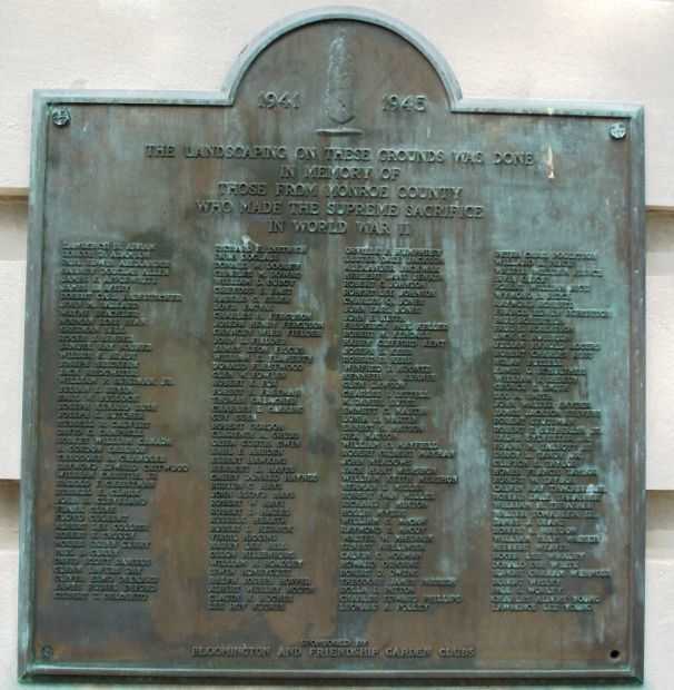MONROE COUNTY WAR MEMORIAL LANDSCAPING PLAQUE