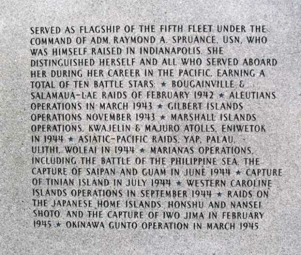 U.S.S. INDIANAPOLIS MEMORIAL PANEL B