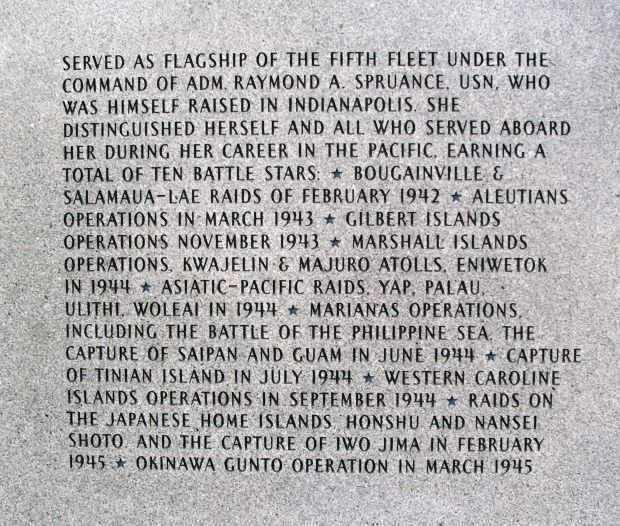 U.S.S. INDIANAPOLIS MEMORIAL PANEL B