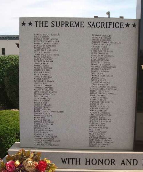 GRANT COUNTY WORLD WAR II VETERANS MEMORIAL PANEL A