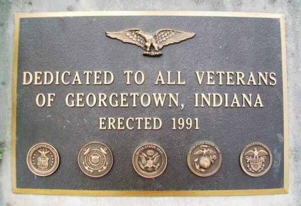 GEORGETOWN VETERANS MEMORIAL PLAQUE