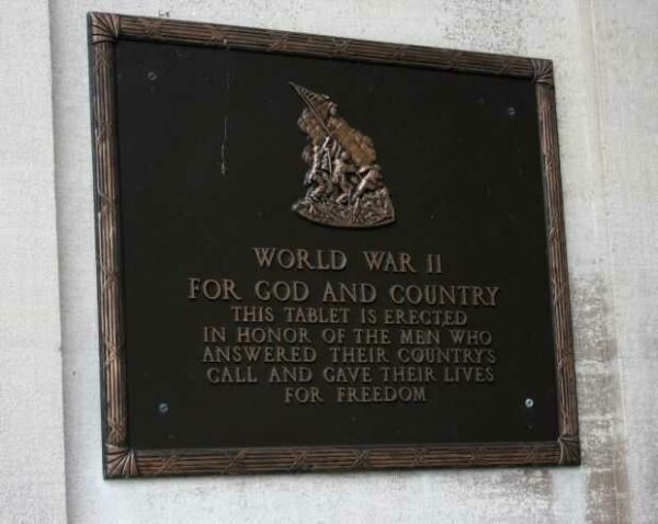 DEARBORN COUNTY WORLD WAR II MEMORIAL PLAQUE