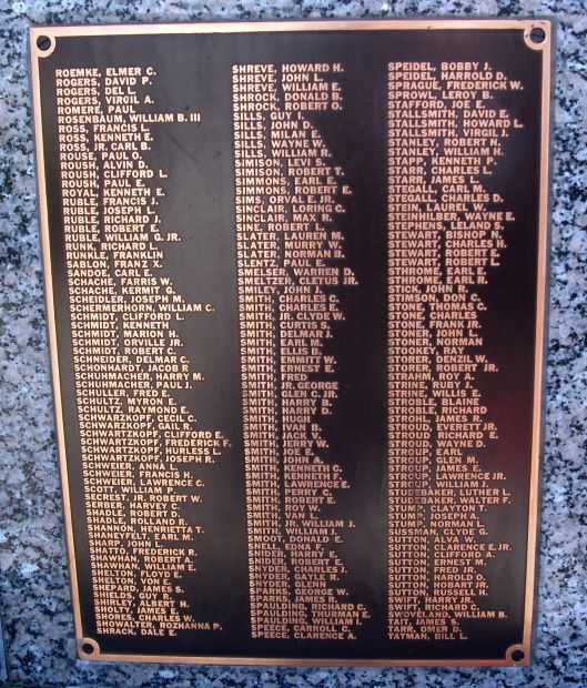 BLACKFORD COUNTY WORLD WAR II MEMORIAL PLAQUE G