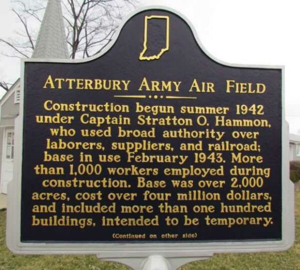 ATTERBURY ARMY AIR FIELD WAR MEMORIAL MARKER FRONT