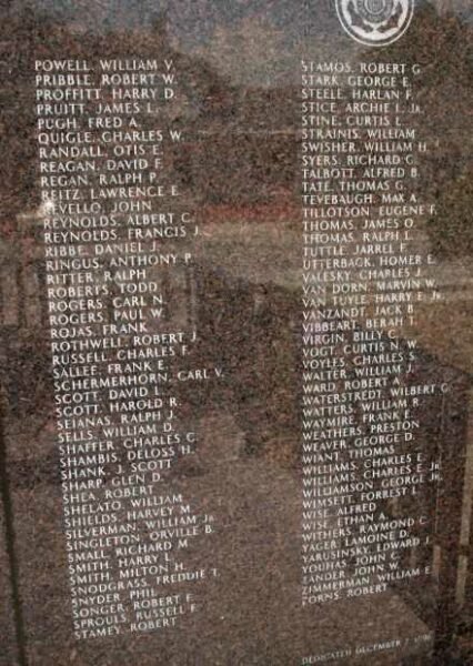 VERMILION COUNTY WORLD WAR II MEMORIAL PANEL D