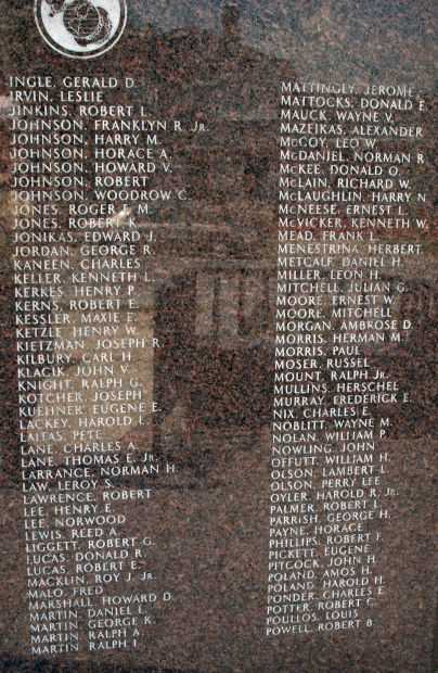 VERMILION COUNTY WORLD WAR II MEMORIAL PANEL