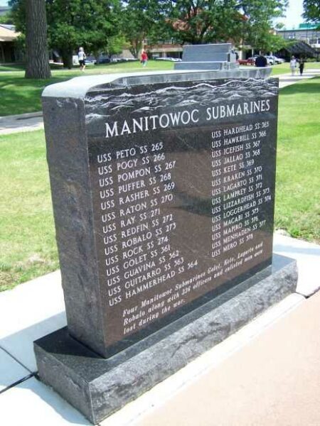 MANITOWOC SUBMARINES WAR MEMORIAL BACK