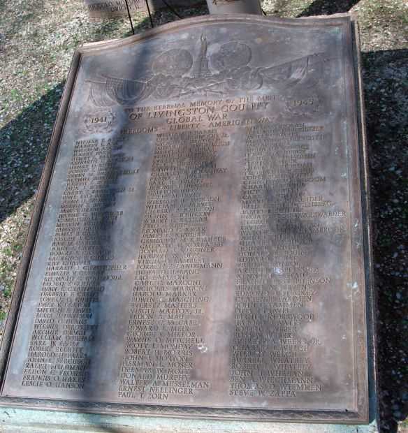 LIVINGSTON COUNTY WORLD WAR II MEMORIAL PLAQUE