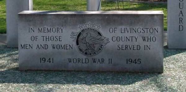 LIVINGSTON COUNTY WORLD WAR II MEMORIAL DEDICATION STONE