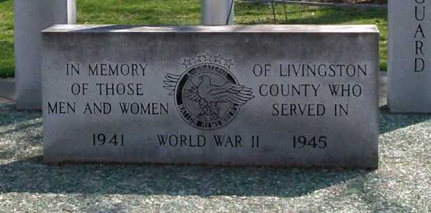 LIVINGSTON COUNTY WORLD WAR II MEMORIAL DEDICATION STONE