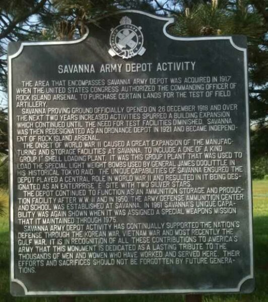 SAVANNA ARMY DEPOT ACTIVITY MEMORIAL MARKER