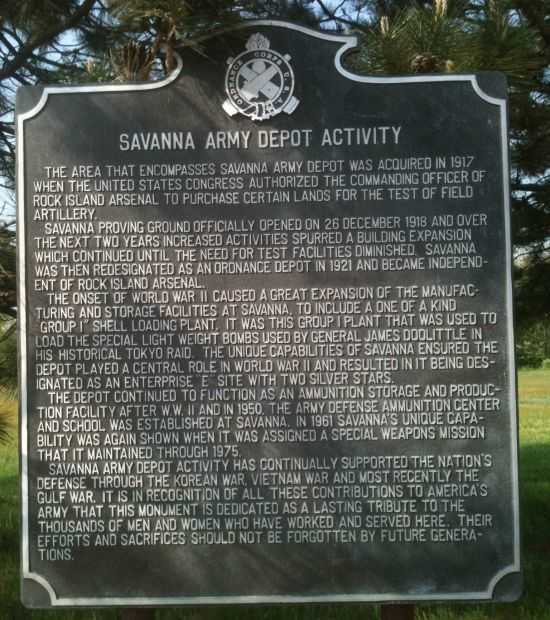 SAVANNA ARMY DEPOT ACTIVITY MEMORIAL MARKER