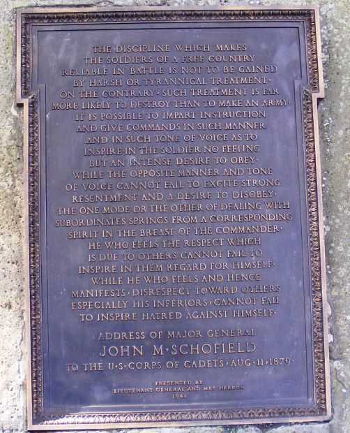 MAJOR GENERAL JOHN M SCHOFIELD MEMORAL PLAQUE