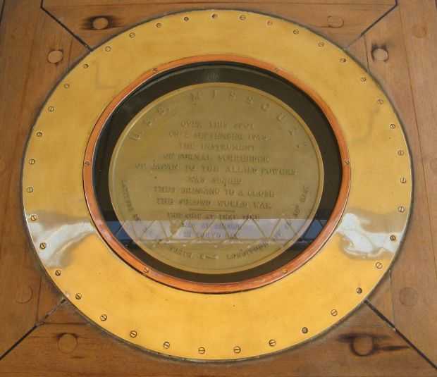 U.S.S. MISSOURI WAR MEMORIAL SHIP SURRENDER PLAQUE