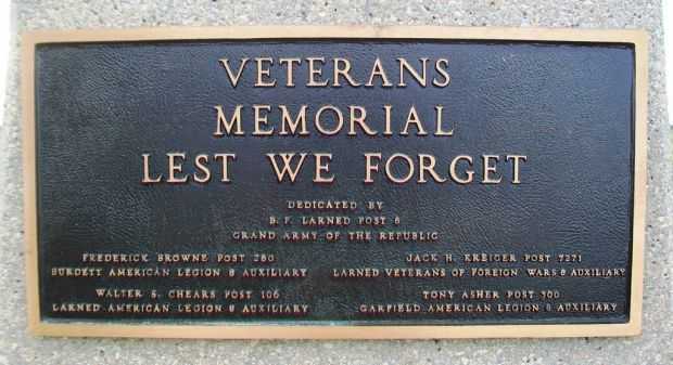 PAWNEE COUNTY VETERANS MEMORIAL PLAQUE A