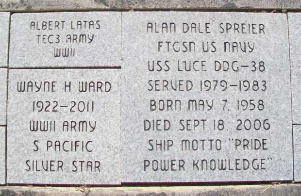 PAWNEE COUNTY AREA ALL VETERANS MEMORIAL PAVERS B