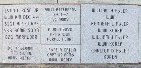 PAWNEE COUNTY AREA ALL VETERANS MEMORIAL PAVERS A