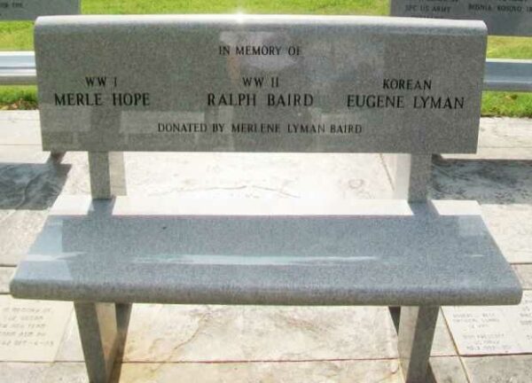 PAWNEE COUNTY AREA ALL VETERANS MEMORIAL BENCH B