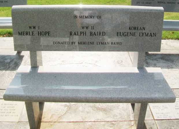 PAWNEE COUNTY AREA ALL VETERANS MEMORIAL BENCH B