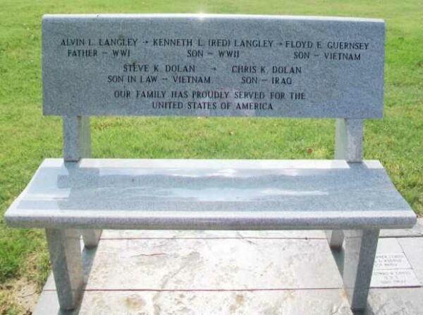 PAWNEE COUNTY AREA ALL VETERANS MEMORIAL BENCH A