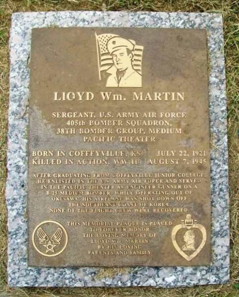 LLOYD WM. MARTIN WAR MEMORIAL PLAQUE
