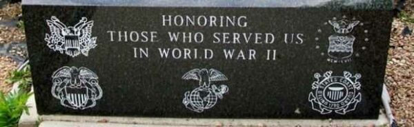 ST. CATHERINE’S CATHOLIC CHURCH WORLD WAR II MEMORIAL DEDICATION STONE
