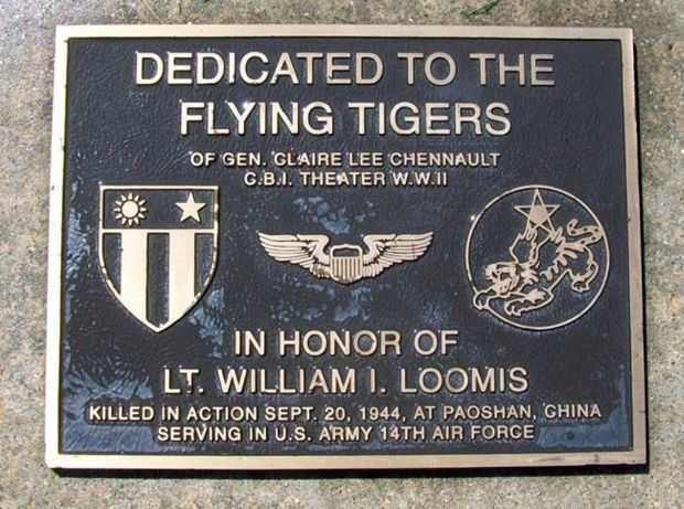 LT. WILLIAM I. LOOMIS WAR MEMORIAL PLAQUE