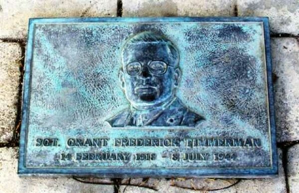 GRANT FREDERICK TIMMERMAN MEDAL OF HONOR WAR MEMORIAL PLAQUE A