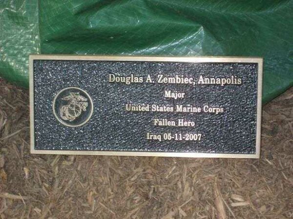 DOUGLAS A. ZEMBIEC PARK TREE MEMORIAL PLAQUE