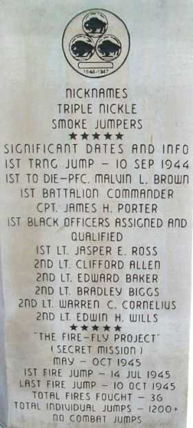 555TH PARACHUTE INFANTRY COMPANY MEMORIAL PANEL C