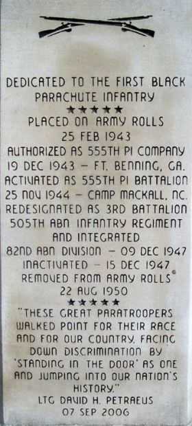 555TH PARACHUTE INFANTRY COMPANY MEMORIAL PANEL B