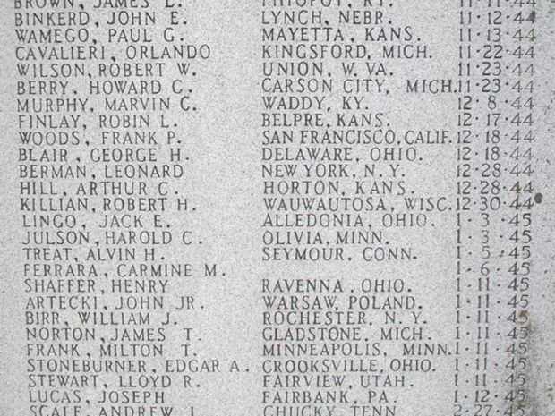 COMPANY E, 137TH INFANTRY REGT, 35TH INFANTRY DIV WAR MEMORIAL PANEL C