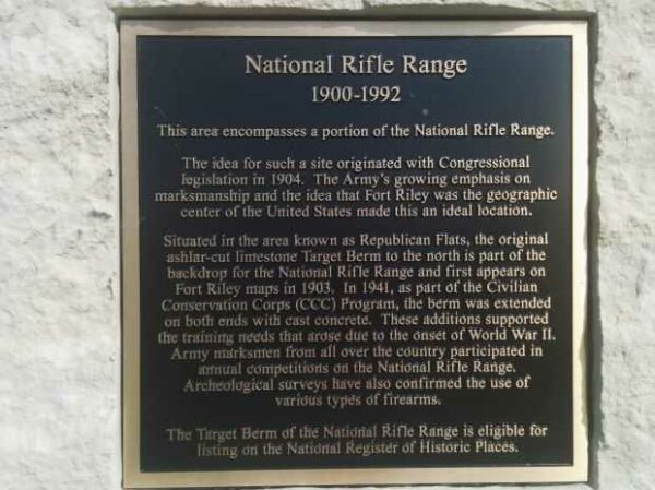 NATIONAL RIFLE RANGE MEMORIAL PLAQUE