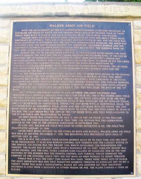 WALKER ARMY AIR FIELD MEMORIAL PLAQUE